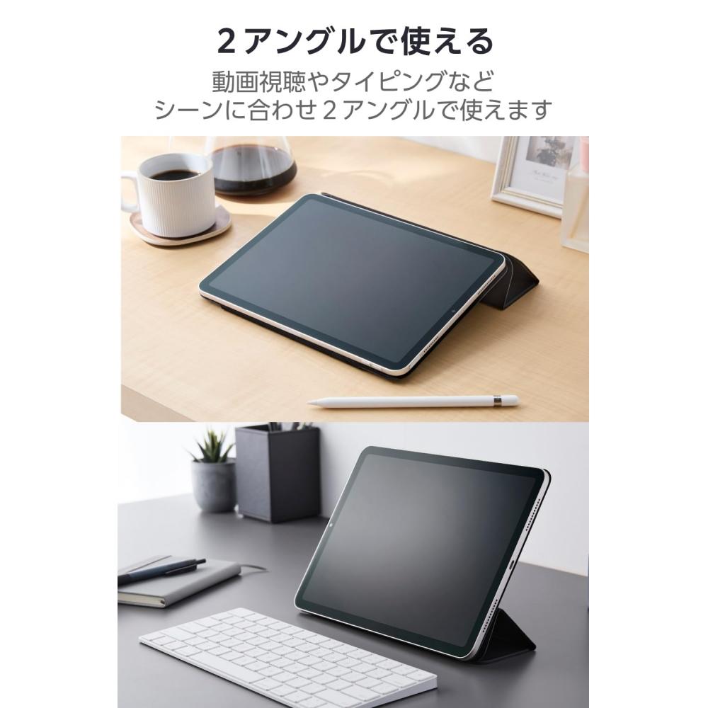 Elecom Чехол для iPad 10-го поколения 2022 года, легкий, тонкий, с магнитной адсорбцией, 2 регулируемых угла, черный TBWA22RWVPF2BKN