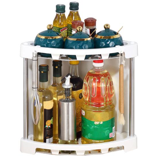 1 Set Kitchen Storage Shelf Stainless Steel Kitchen Corner Storage Organizer Detachable Shelf Home Supply