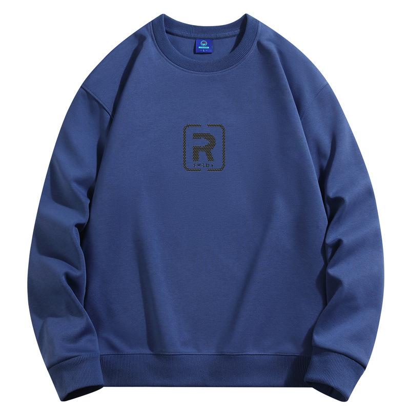 Толстовка мужская с круглым вырезом и узором R, модная повседневная, с длинным рукавом, большого размера 