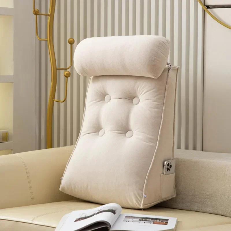 Comfort Triangular Reading Pillow Lumbar Support Cushion with Headrest Big Wedge Adult Backrest Lounge Sofa Cushion Bed Pillow