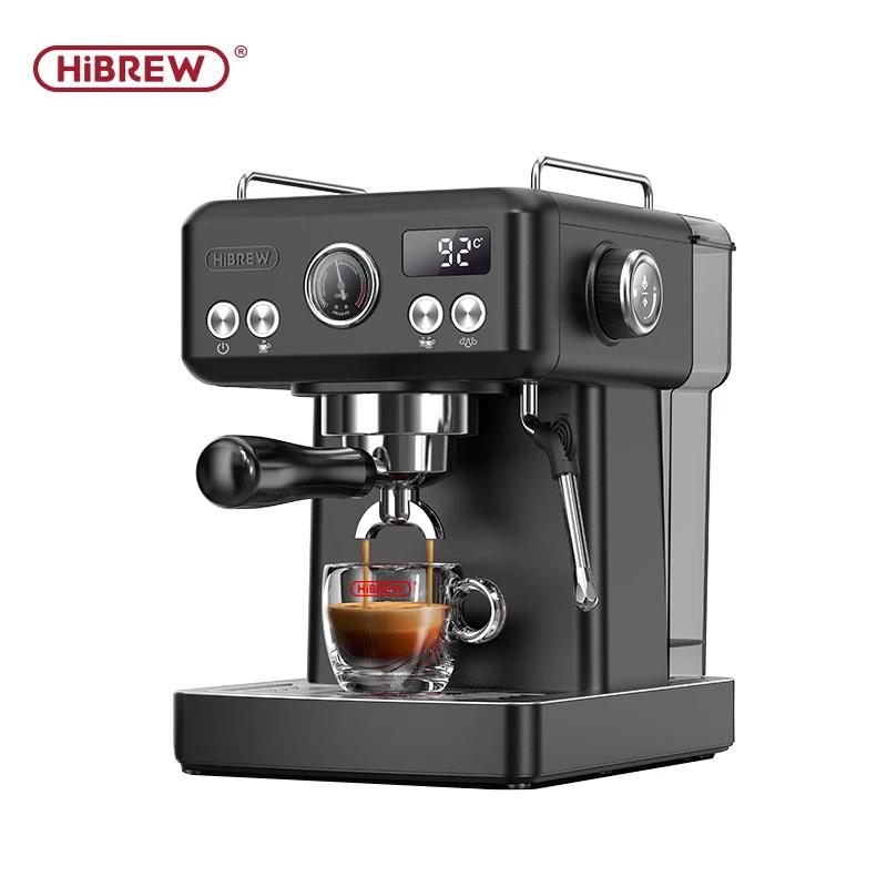 HiBREW H10A Semi-Auto Espresso Machine - 20Bar Pump (Rich Crema), 58mm Portafilter, Temp Adjustable, Stainless Steel, Cold/Hot for Home/Office
