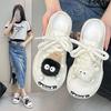 New Niche Original Cute Big Head Ugly Cute Board Shoes Women's 2024 Summer Versatile Open Smile Casual Little White Shoes