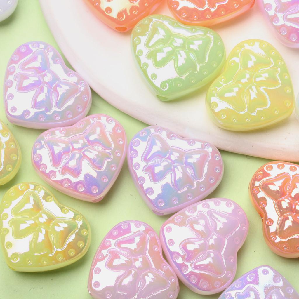 DIY аксессуары модные разделительные бусины бусины в форме сердца креативный материал ручной работы 25*21,2 мм 10 шт для ожерелья серьги конфетный цвет акрил