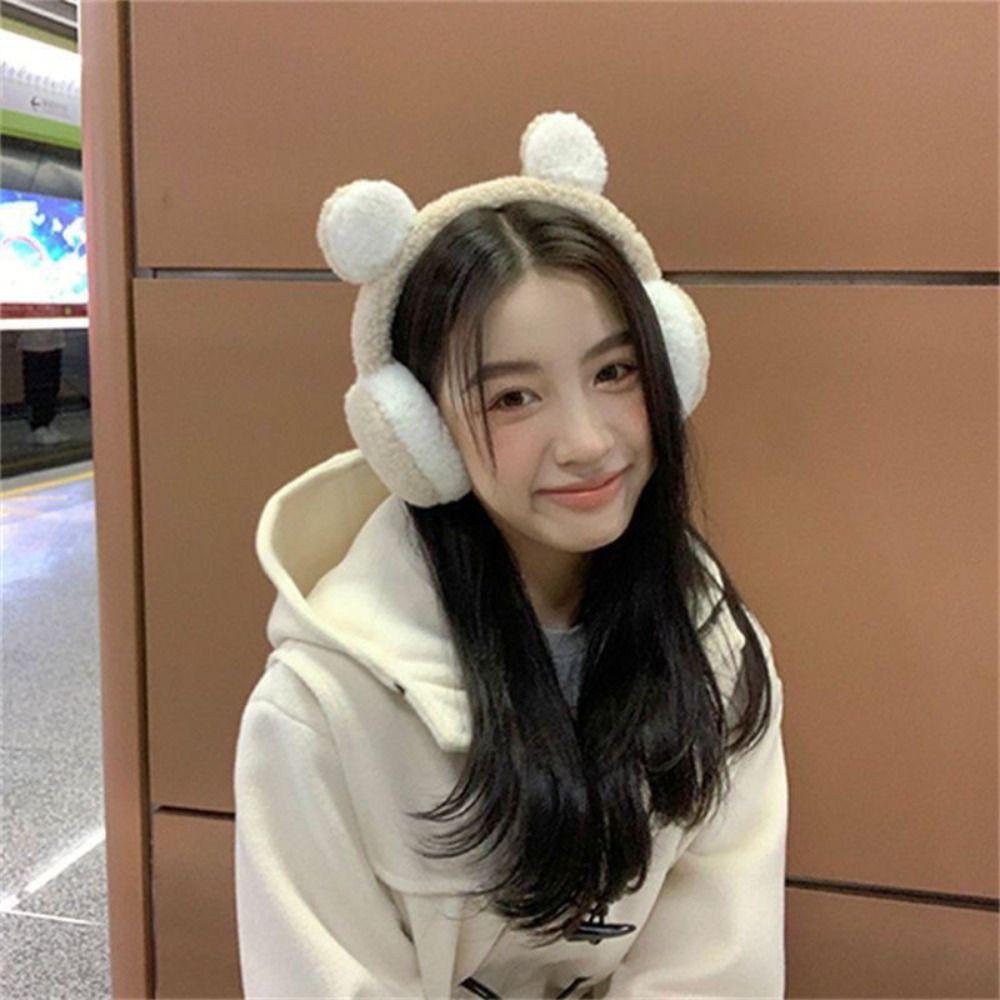 Windproof Winter Plush Earmuffs Warm Women Earflap Korean Bear Ear Earmuffs Girls