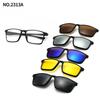 5 Lenes Magnet Clip Sunglasses Square Men Polarized Gray  Frame Custom Prescription Women Myopia Glasses