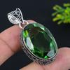 Tsavorite Gemstone Handmade 925 Sterling Silver Jewelry Pendant 1.93" m9E48