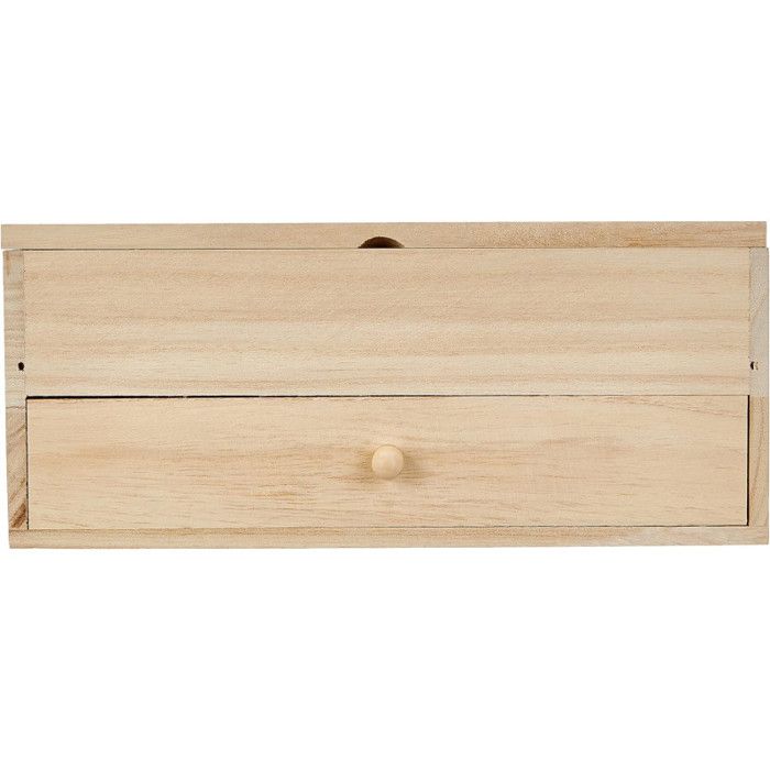 Coiffeuse - ARTEMIO - Bois - 6 Compartiments - 1 Tiroir - Miroir Inclus - Marron