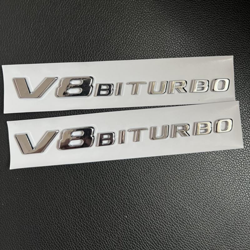 3D Black C63S Logo Letters V8 BITURBO Badge Car Rear Star Sticker Trunk AMG Emblem For Mercedes Benz AMG W205 C205 Accessories AB1