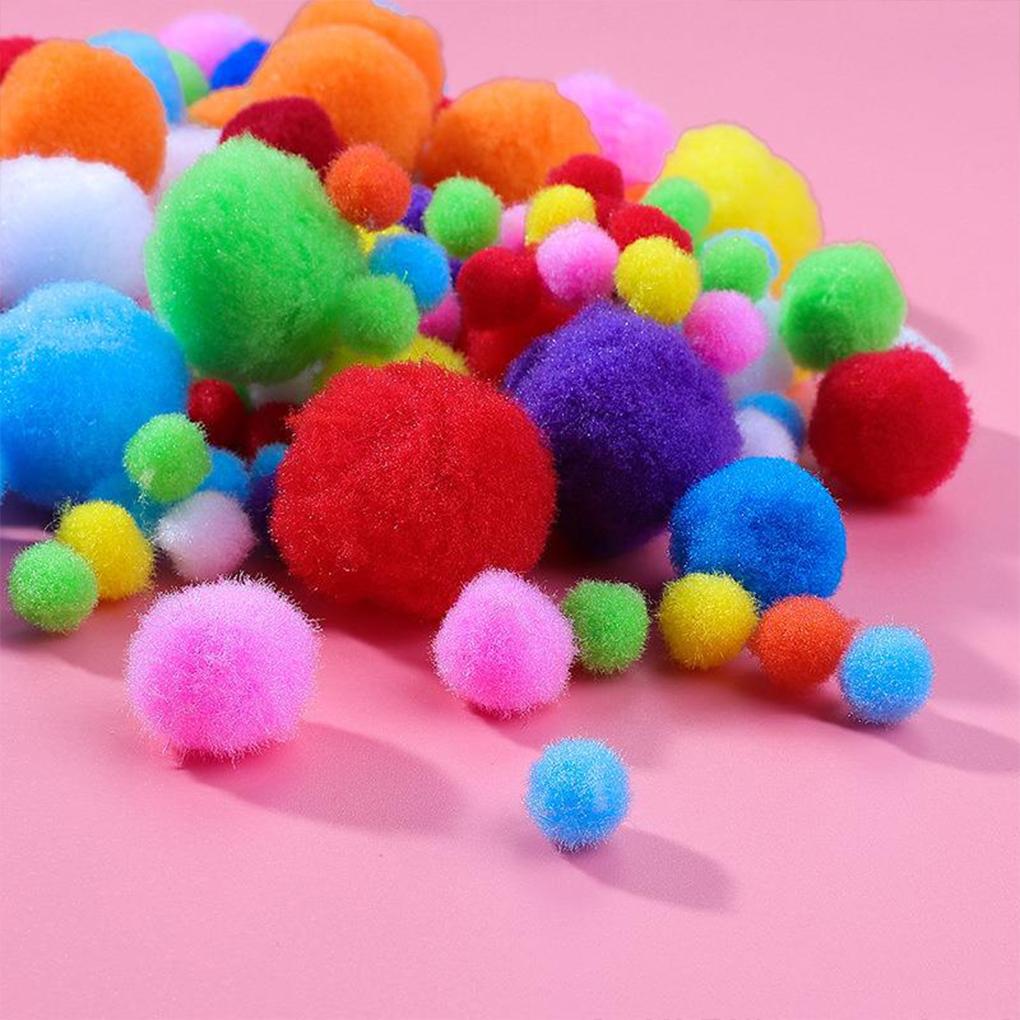 300pieces Craft Pom Poms Bundle Assorted Fuzzy Pompoms For DIY Fun Assorted Fuzzy Pompoms Balls