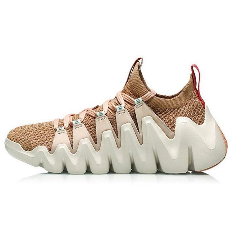 Li Ning Huanci Удобные повседневные кроссовки с низким верхом для бега Женские кроссовки Deer-Brown ARKR008-3