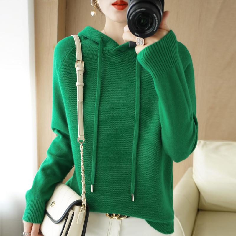 Women Knitted Hoodie Sweater MODERN NEW SAGA Winter Knitted Pullover Sweatshirt Autumn Soft Warm Wool Sweaters Female Jumper Knit Top