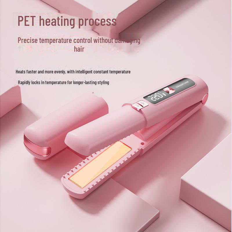 Портативный беспроводной выпрямитель для волос/щипцы для завивки, длительное время работы от аккумулятора, ЖК-дисплей с температурой 220°C