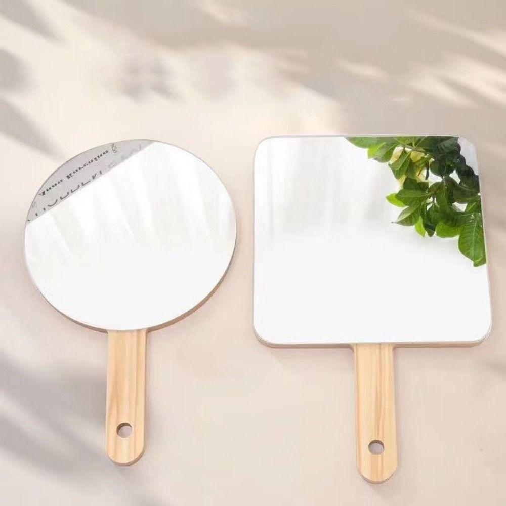 Creative Makeup Mirror with Handle Single-Sided Vanity Mirror Cosmetic Beauty Tools