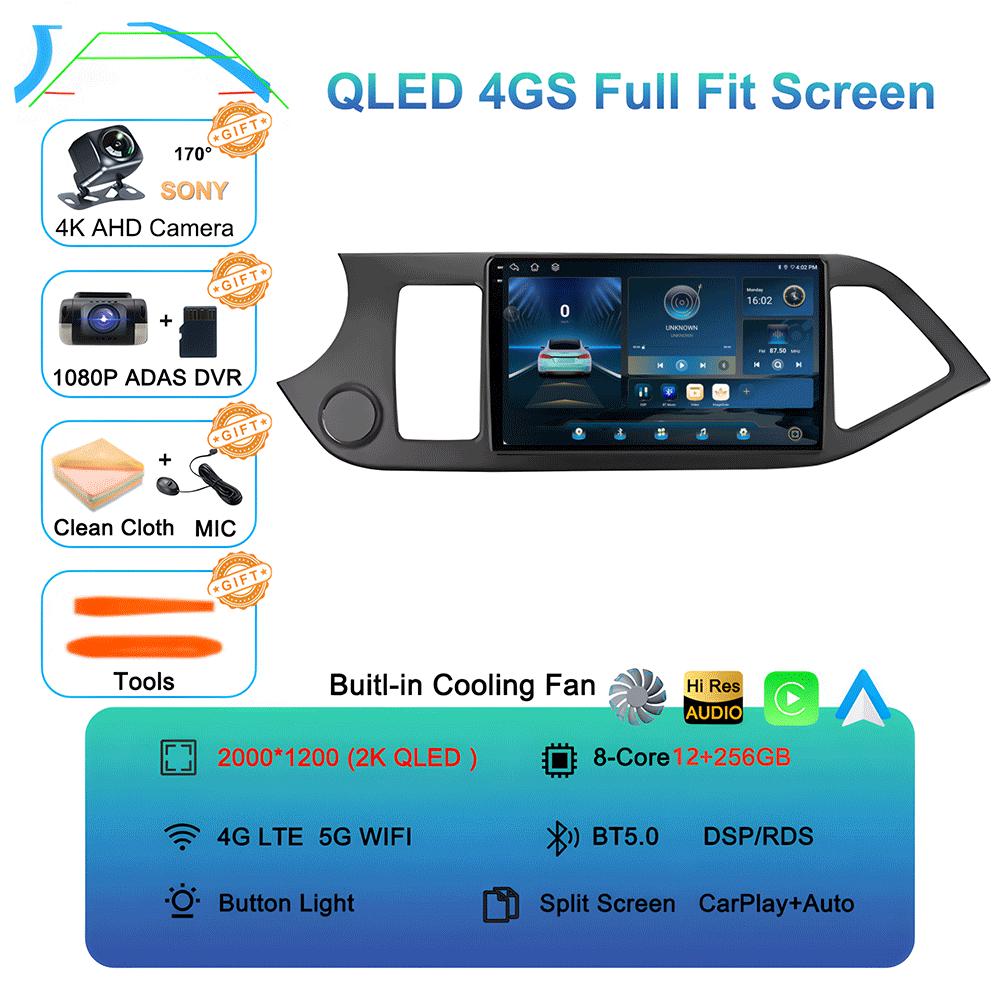 Android 14 Carplay Car Radio Multimidia Video Player For KIA PICANTO Morning 2011 - 2017 Navigation GPS IPS Head Unit NO 2din