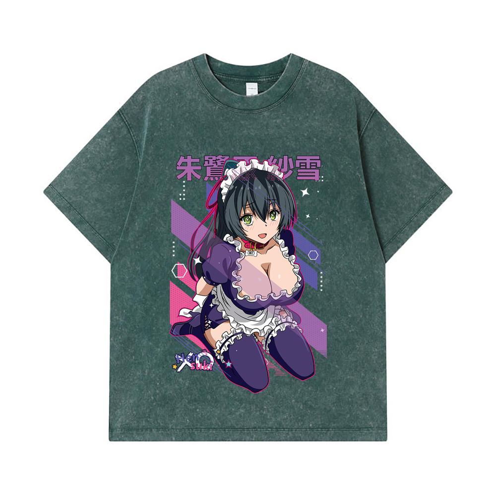 275 GSM Washed T-shirts 100% Cotton Hensuki V1 Sayuki Print Unisex Heavy Cotton T Shirt