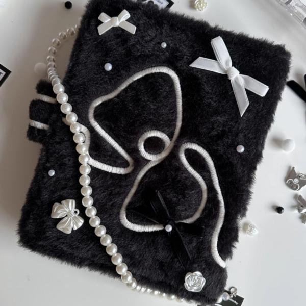 6-hole Diary Ribbon Binder A5 Transparent Premium Photo Album Polaroid Album High-quality Double-sided Inner Paper 30 Sheets, White Green, 1 Pc.