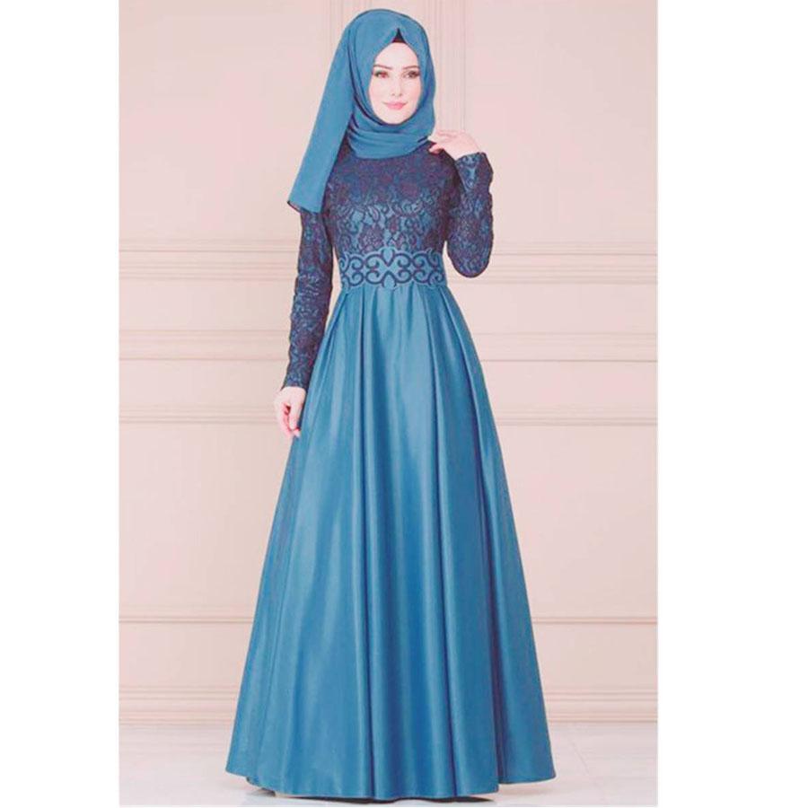 Ближний Восток Рамадан ретро элегантное платье Абая кафтан в стиле кружева с длинным рукавом мусульманские женщины Дубая элегантные большие размеры Турция Исламская одежда S-5XL