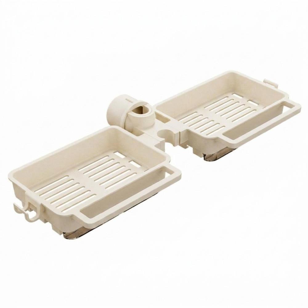 Plastic Sink Drain Rack Hanging Large Capacity Sink Faucet Organizer Adjustable Space Saving Soap Drainer Bathroom