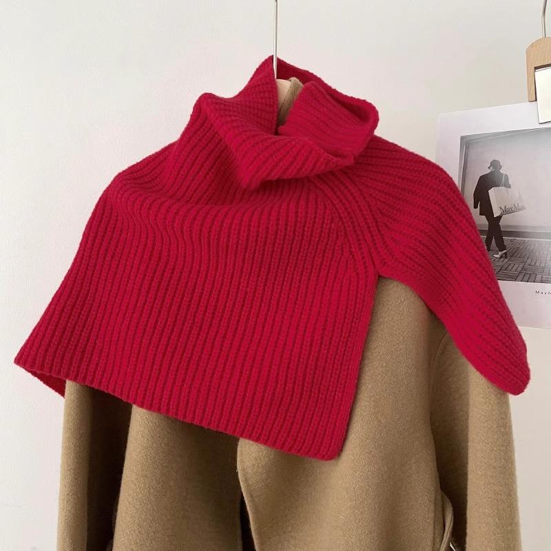 Pullover Scarf Knitted Shawl Winter Scarf False Collar Coat Bib Warm Scarf Turtleneck Slit Jumper Shawl Clothes Accessories