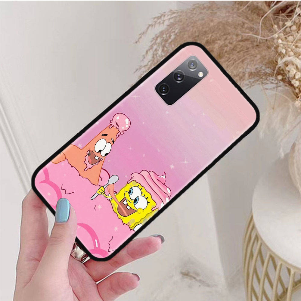 Черный чехол для Samsung Note 20 Lite S24 Ultra S23 A03 A05 A06 A11 A71 A15 A16 A13 A24 A25 A33 A52 A53 A50 M55 M35 Plus S-42 Губка Боб Друг