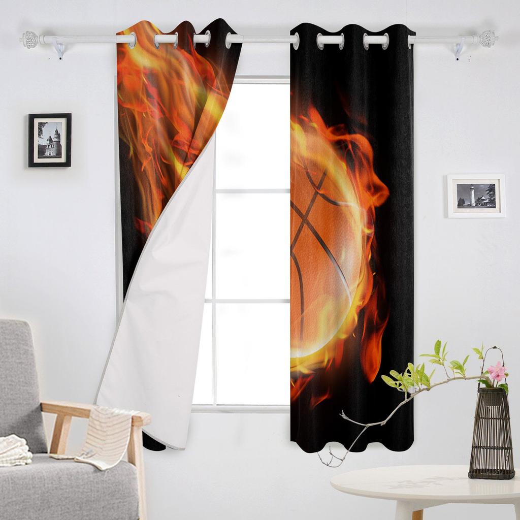 Баскетбольное пламя, оконная занавеска, домашний декор, шторы для гостиной, спальни, кухни, дверная занавеска