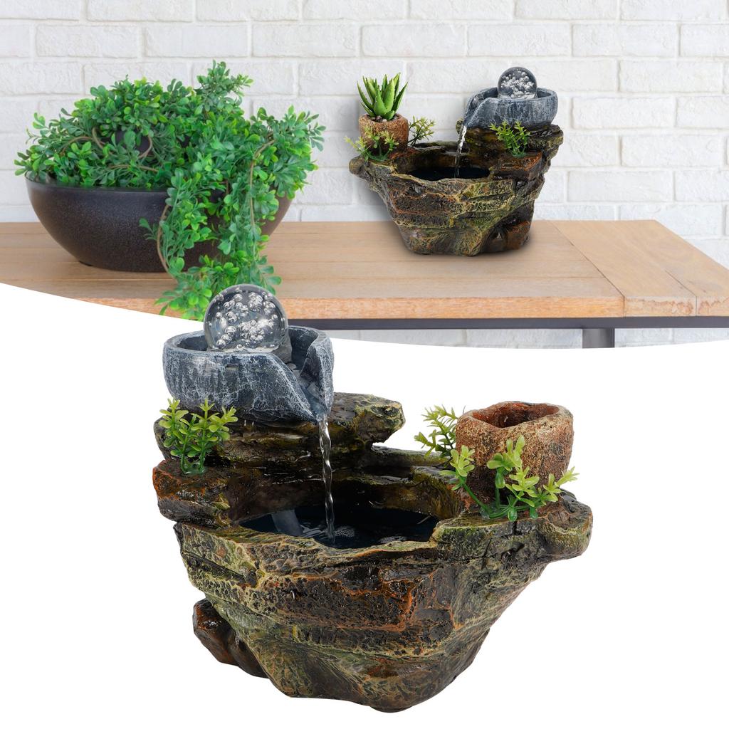 Светодиодный рокарий из смолы фонтан DIY растения микроландшафт горшечные суккуленты украшение дома