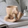 Смешная кружка и тарелка для ковыряния в носу, набор, керамика ручной работы, кружка 410 мл, чашка для кофе с носом, подставка для ручек, органайзер для кистей для макияжа, уникальные подарки-приколы со слоном