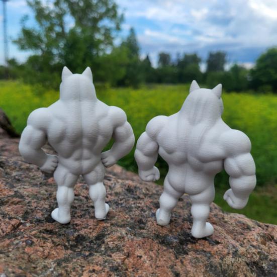 3D-печатное украшение «Мускулистый пес», пластиковая мускулистая статуэтка собаки, фигурка, украшение для дома, офиса, рабочего стола, подарок для любителей фитнеса