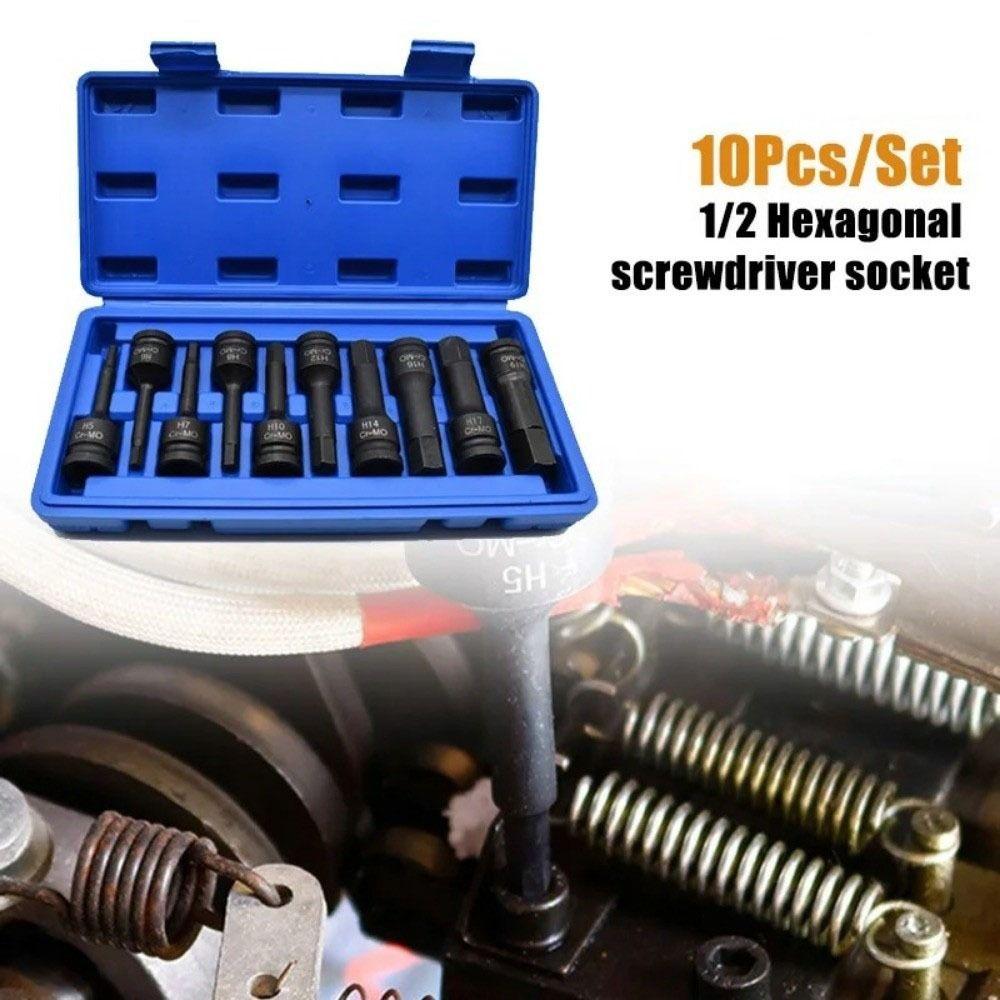 10 шт. Метрический размер Шестигранный трещоточный торцевой ключ Метрический Гайковерт Ударный гайковерт Инструмент