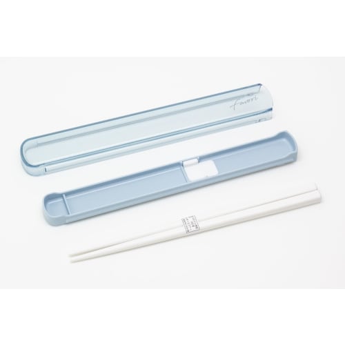 OSK DISH UP LUNCH Chopstick Box Set with Pull-Out Lid, 19.5cm, Blue [HS-16], Dishwasher Safe