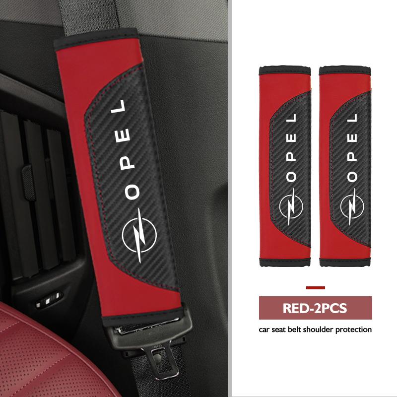 AAAYR1 Leather Car Seat Belt Cover Protect Shoulder Strap Padding For Opel ADAM ASTRA J K CORSA E INSIGNIA MOKKA VIVA Meriva