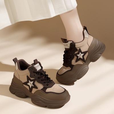 Популярные папины кроссовки женские 2025 новая осень толстая подошва увеличивающая рост повседневные спортивные туфли легкие с мягкой подошвой обувь для путешествий