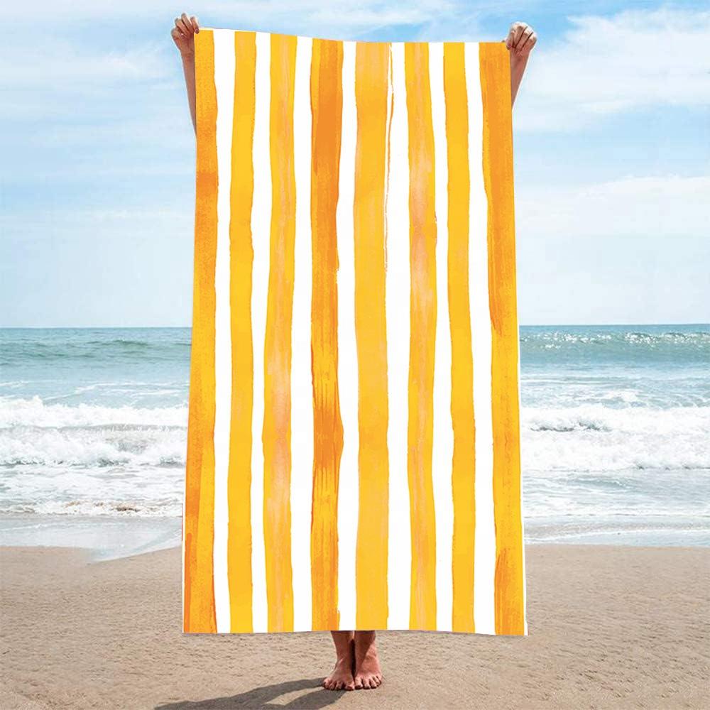 Best Selling Custom Blue Striped Print Sand Free Pool Towels Summer Outdoor Quick Dry Microfiber Suede Beach Towel