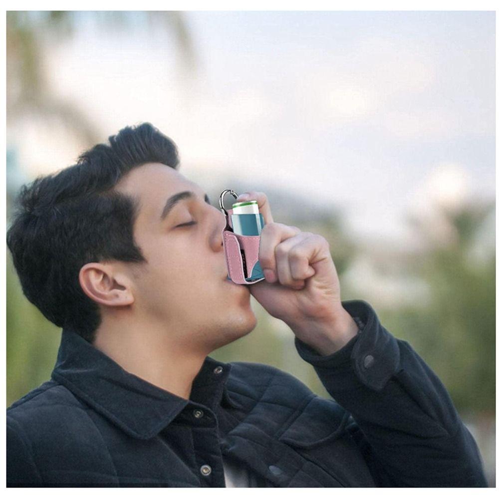 PU Leather Inhaler Storage 5 Colors Leather Storage Case Inhaler Case Holder Daily School Hiking