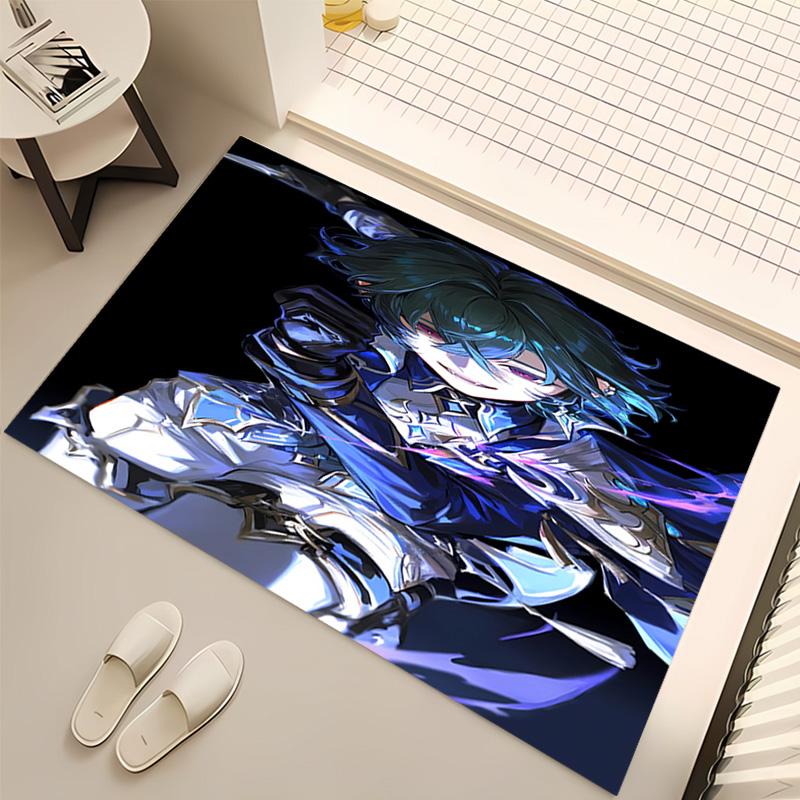 Genshin Impact Cryo Lohen Polearm Print Area Rug - Soft,Washable Non-Slip Indoor Mat,Living Room,Home Office Decorative Rug