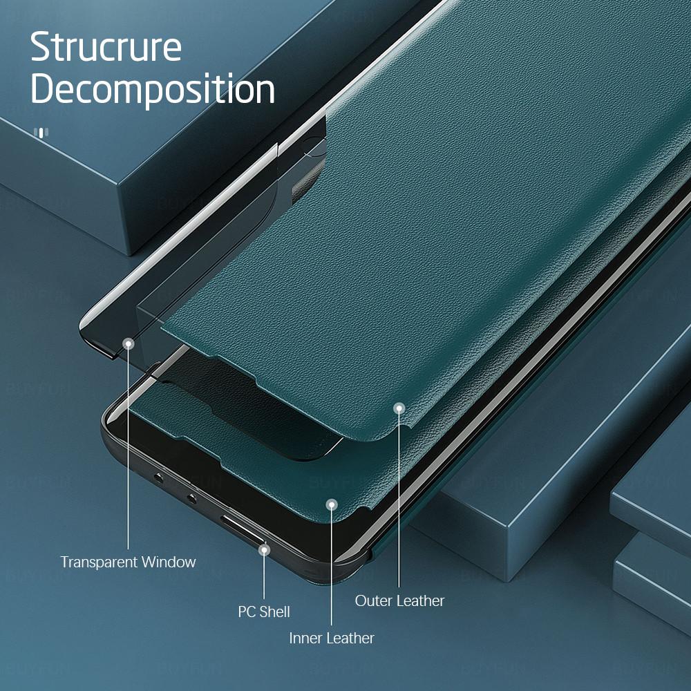 Samung A54 5G Case Smart View Magnetic Leather Flip Stand Cover For Samsung S25 Ultra S24 Plus S23 S22 Samsung A24 35 25 15 A55 A35 A20s Book Coque