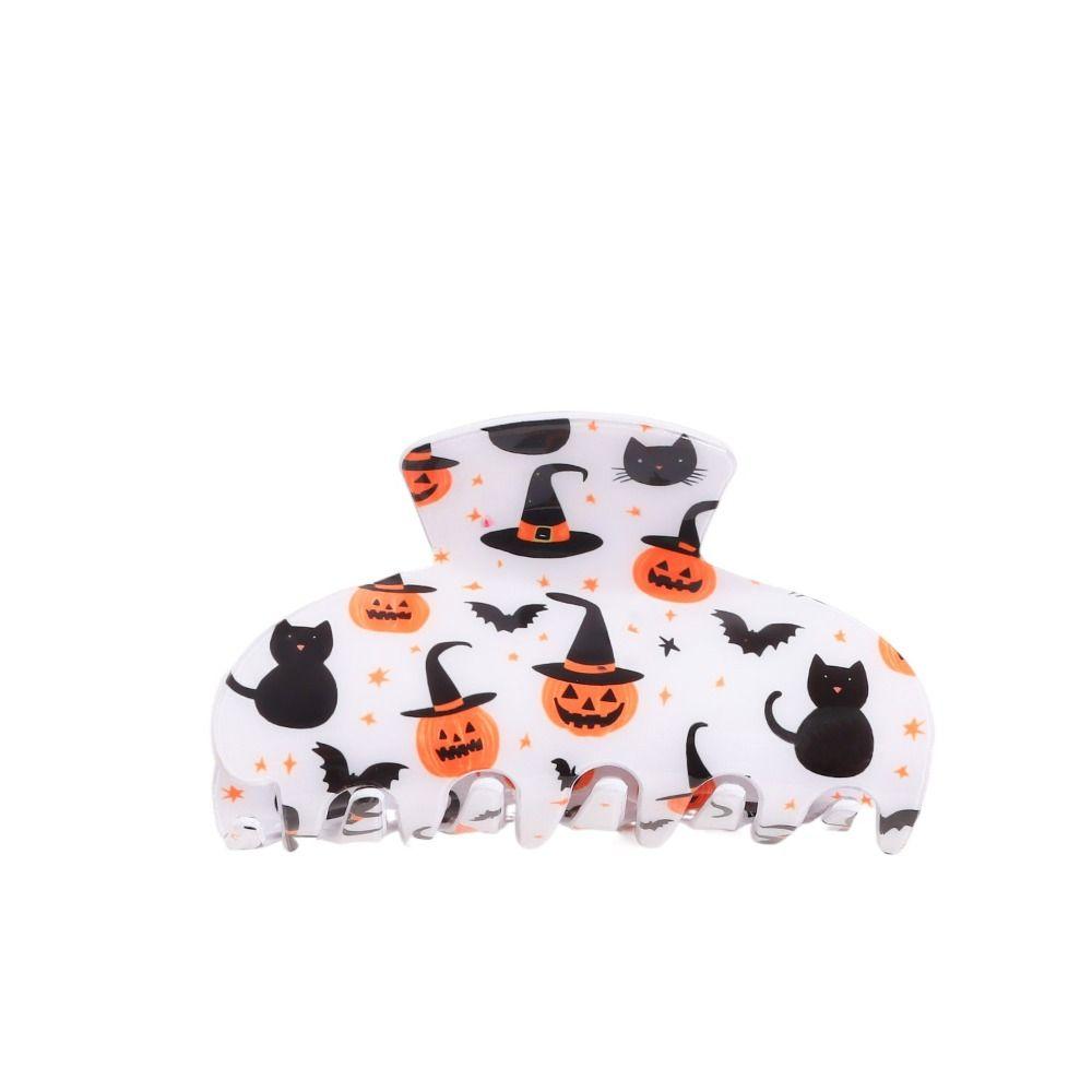 Spider Halloween Hair Claw PVC Skeleton Shark Clip Creative Pumpkin Themed Gripper  Party