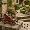 Fun Yard Decorations Rustic Rickshaw Garden Ornament, Decorative Metal Sculpture, Weatherproof Rustproof Sculptures Retro Outdoor Decoration for Lawn