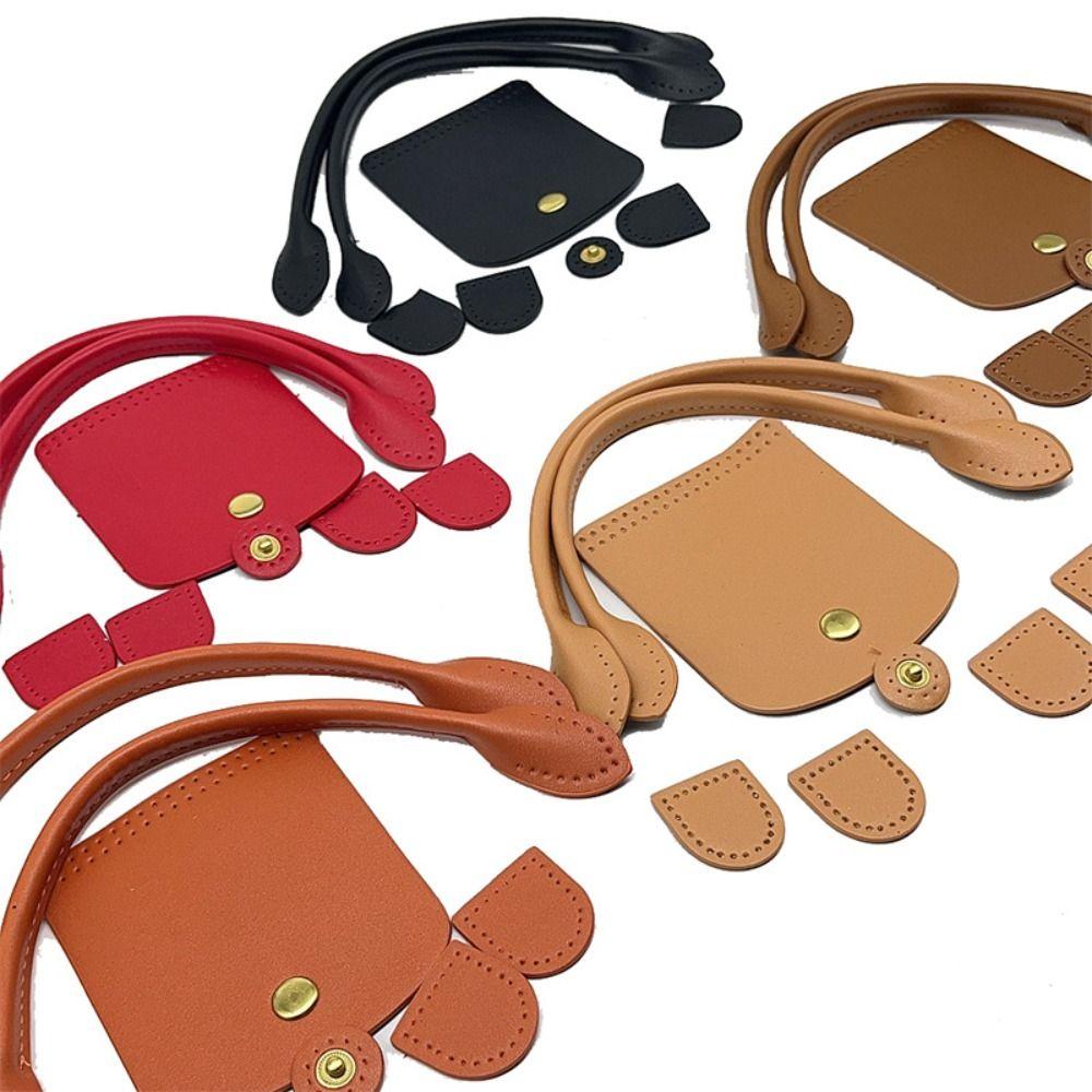 Новые детали для вязаной сумки из ПУ-кожи DIY Однотонный плетеный набор для сумки Лоскутная ручка с отверстиями Ручная работа Аксессуары для сумки Вязаная сумка