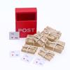 House Dollhouse Miniature Letter Box Mini Mailbox Simulation Furniture Toy With Mail Sack Postcard