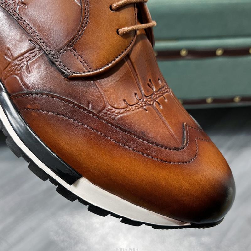 Мужская повседневная кожаная обувь весна осень Брок резная легкая на шнуровке коровья кожа спортивная свадебная обувь zapatos sapat a17