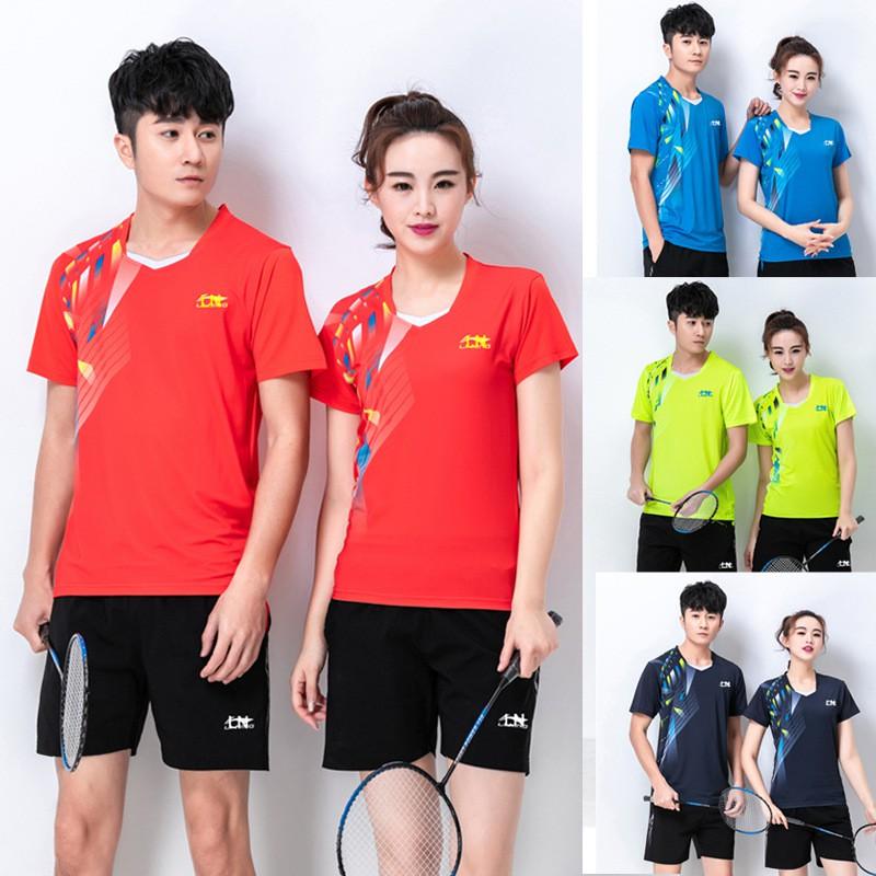Unisex Badminton Shirt Men Women Sport Training Competition Top Quick-Dry Blend Fall Winter Wear
