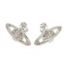 VIVIENNE WESTWOOD Мини-серьги из латуни с хрустальным Сатурном, барельеф, женские серьги, серебристый, розовый 6202003302P207P207