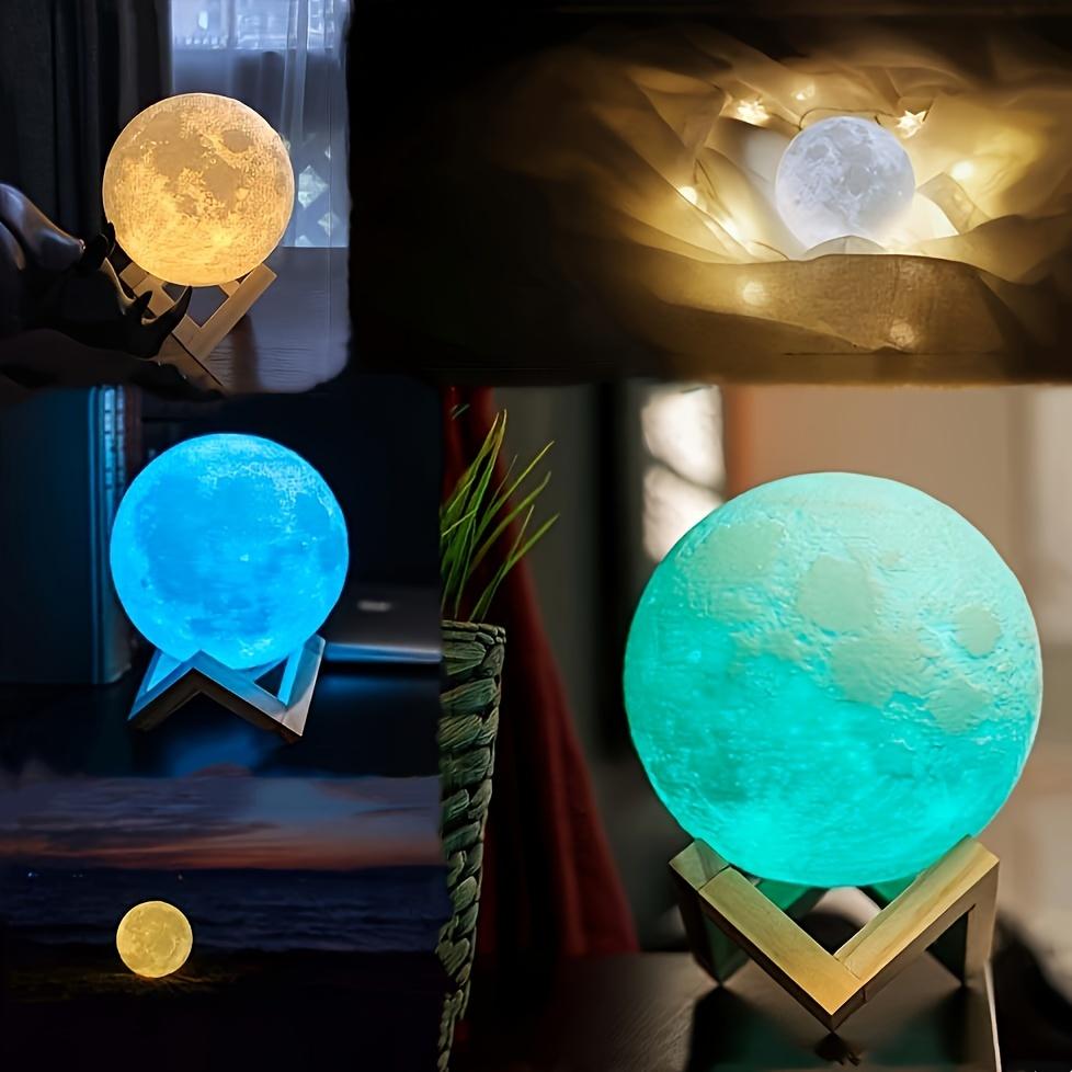 Лунная лампа 16 цветов лунный ночник светодиодный 3D печатный лунный светильник 5.9 дюймов настольная лампа с подставкой USB разъем