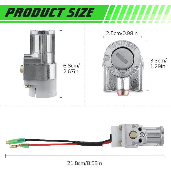 Battery Cylinder Lock Motorcycle Battery Locks Tricycle Electrombile Battery Accessories with 2 Key Motorcycle Ignition Lock