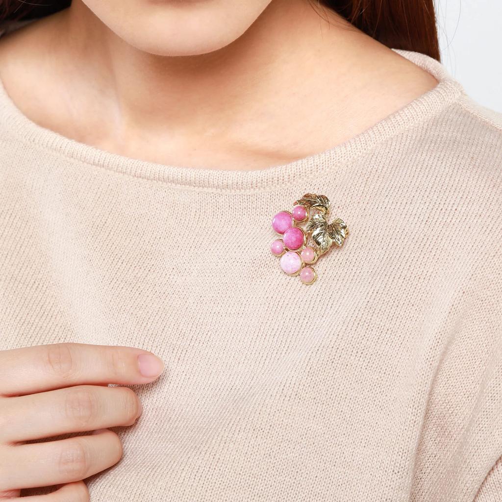 Брошь WINE Collaboration VBRV2512 XV [Boutique Vendome] [Проект GRACE] «Виноград Кошу»