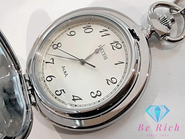SEIKO ALBA Карманные часы Белые Нержавеющая сталь Позолота Аналоговые Кварцевые QZ ALBA ht5745 V721-0A20 [ d]
