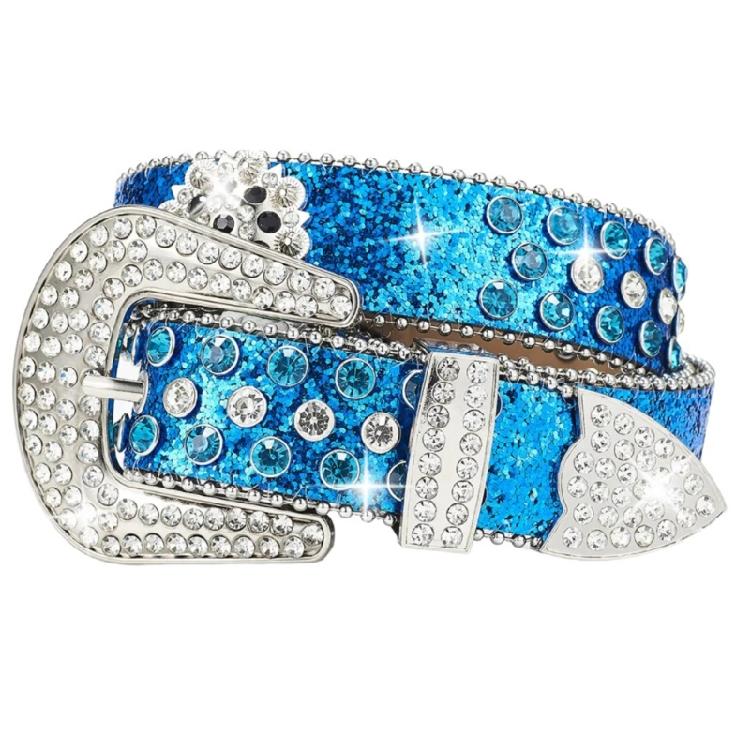 Ремень с блестками и стразами для взрослых и подростков Уличный стиль Пояс для брюк Blingbling Поясной ремень Рокерское украшение на талию