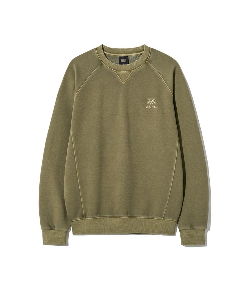 GAKKAI UNIONS Cut-Out Raglan Pigment Sweatshirt Olive