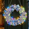 Craft Kits for Adults DIY Acrylic Christmas Faux Pearl Art Hanging Kit, Lighted Wreath 3D Beaded Customizable Holiday Kit with LED String Light,